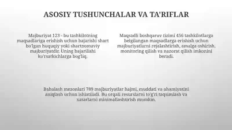 Majburiyatlarni maqsadli boshqarishni tahlil qilish 4