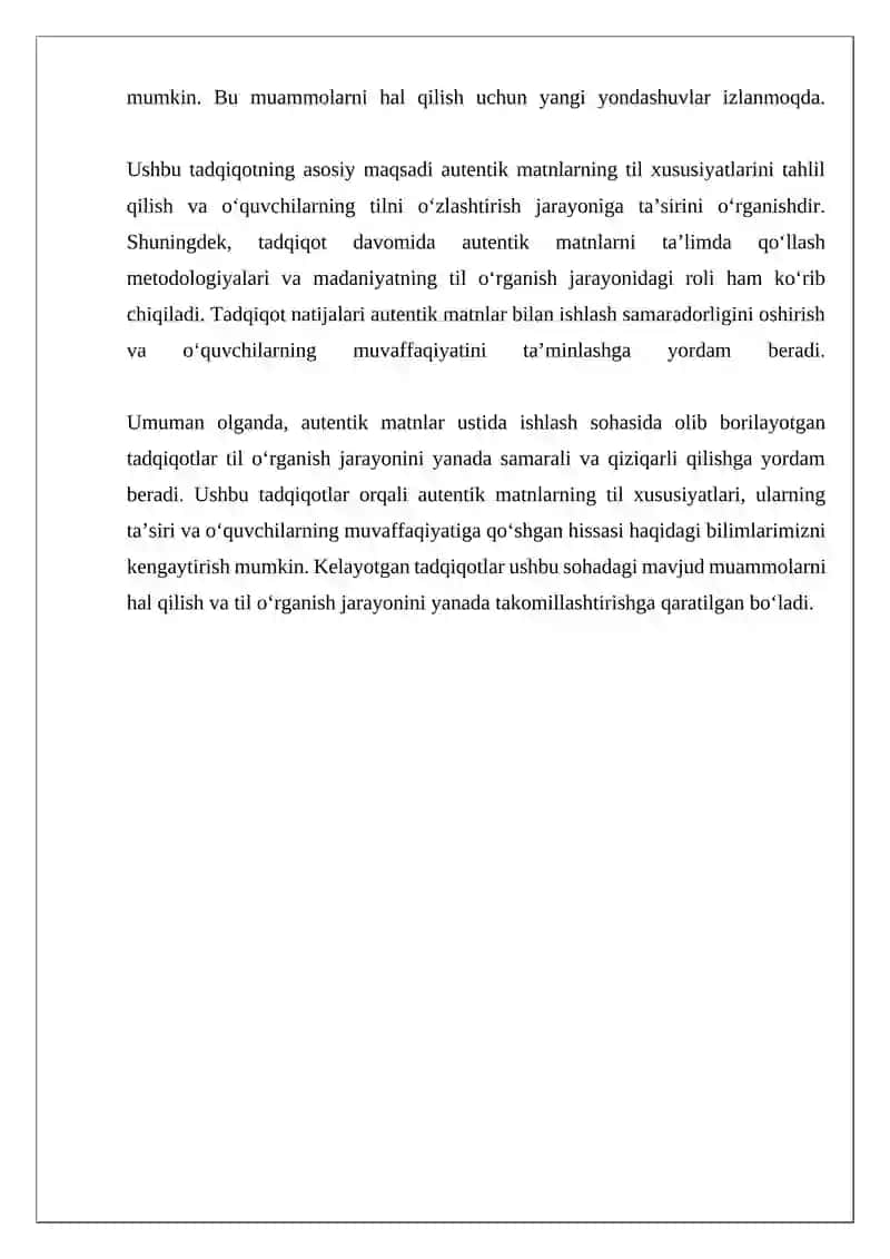 Autentik matnlarning til xususiyatlarini oʻrganish 4