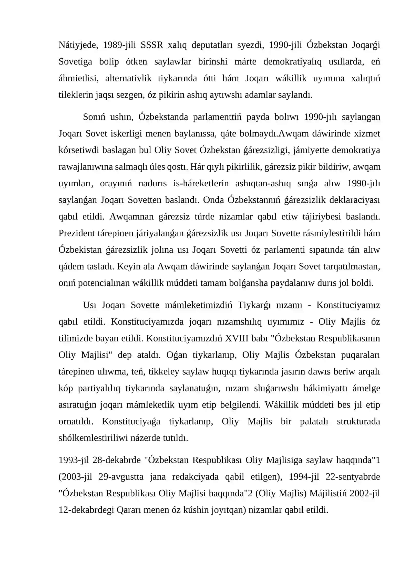Oliy majlis nızam palatası spiker wakillikleri 4