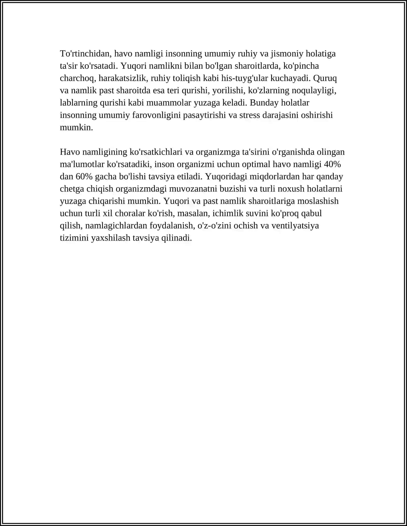 ORGANIZMGA HAVO NAMLIGINI KOʻRSATKICHLARINING TAʼSIRI 4