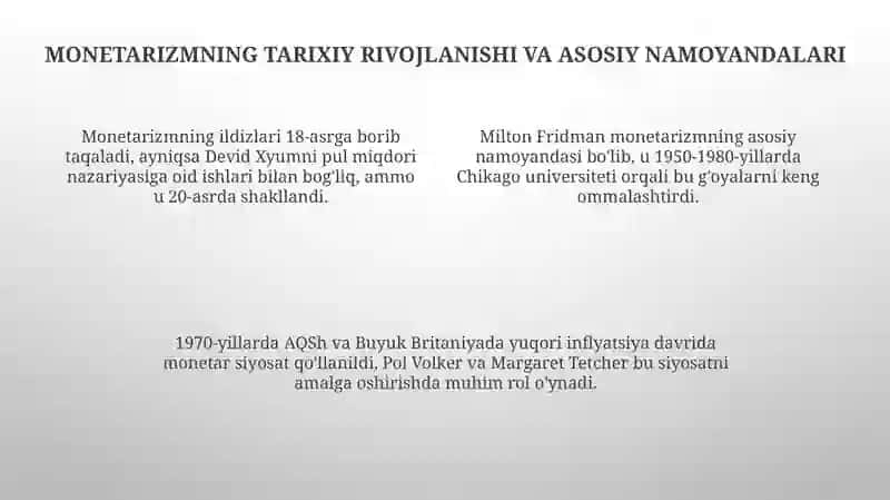 Monetarizm iqtisodiy talimoti 4