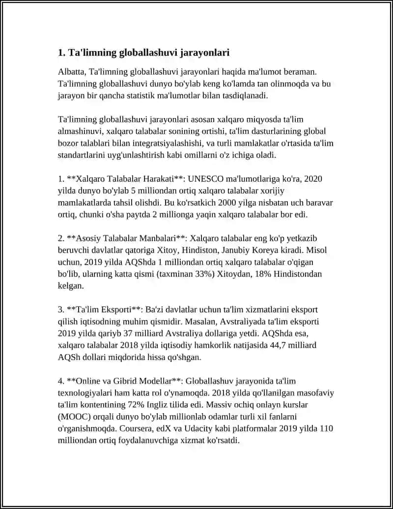 TA'LIMNING GLOBALLASHUVI MAMLAKATNING MILLIY MANFAATLARIGA JIDDIY YONDASHUVNING MUHIM OMILI 4