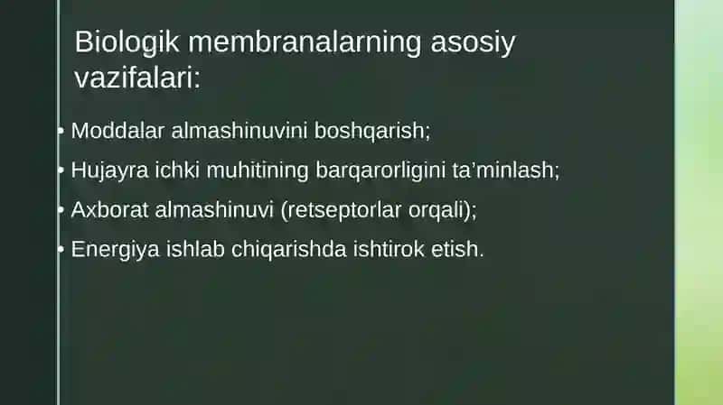 Biologik membranalarda fizik jarayonlar 4