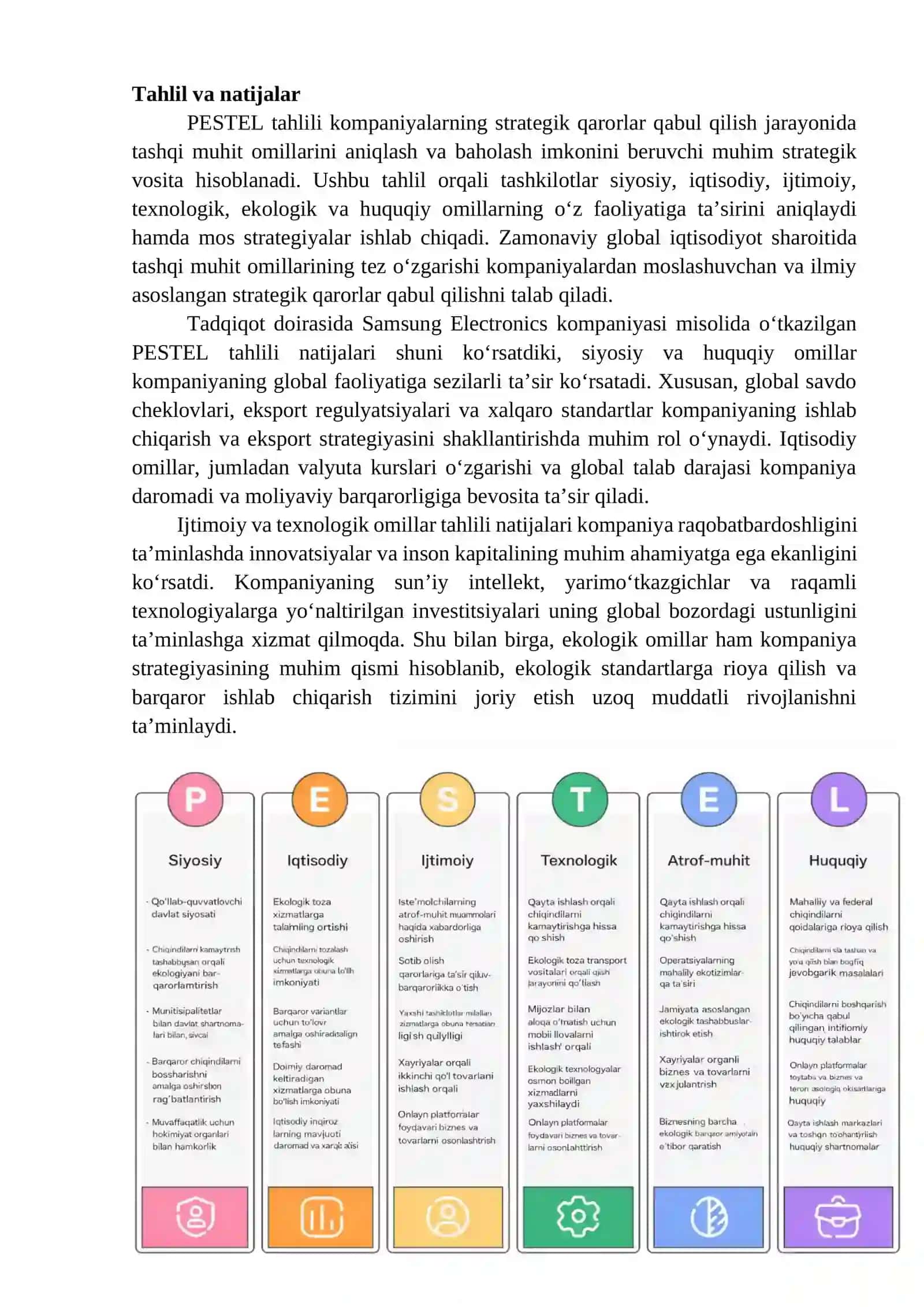 PESTEL TAHLILINING STRATEGIK QARORLAR QABUL QILISHDAGI AHAMIYATI 4