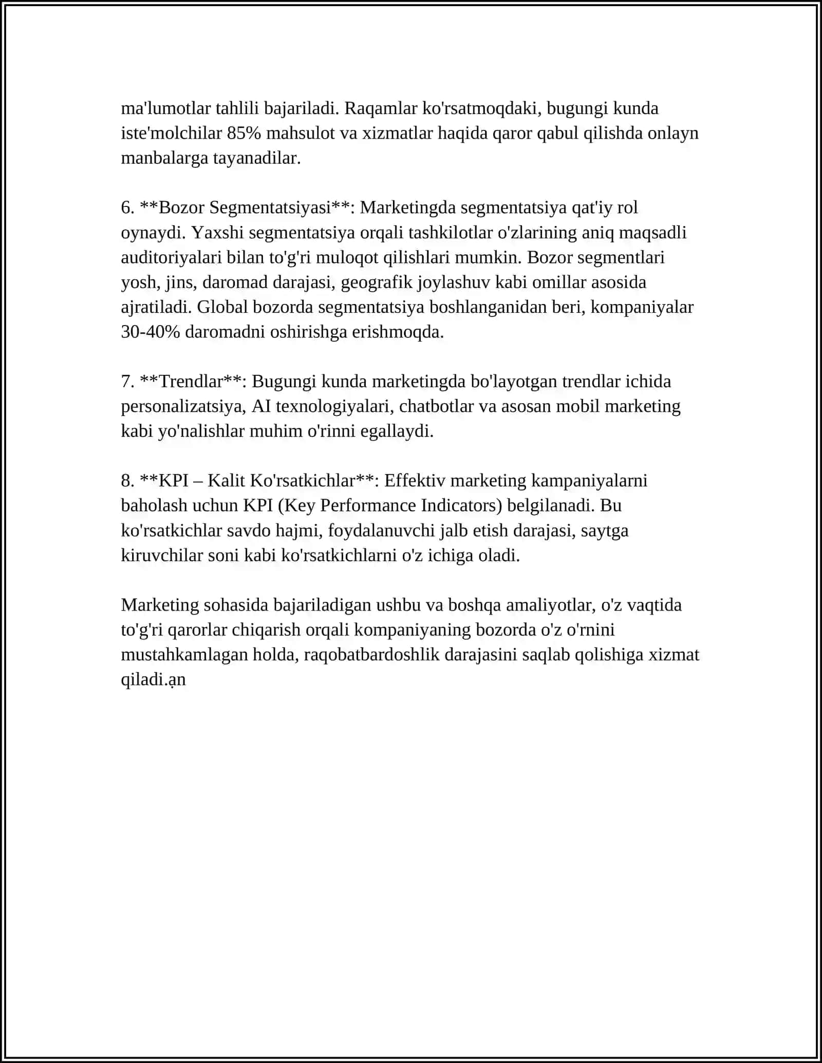 MARKETINGNI MOXIYATI, MAQSADI VA VAZIFALARI 4