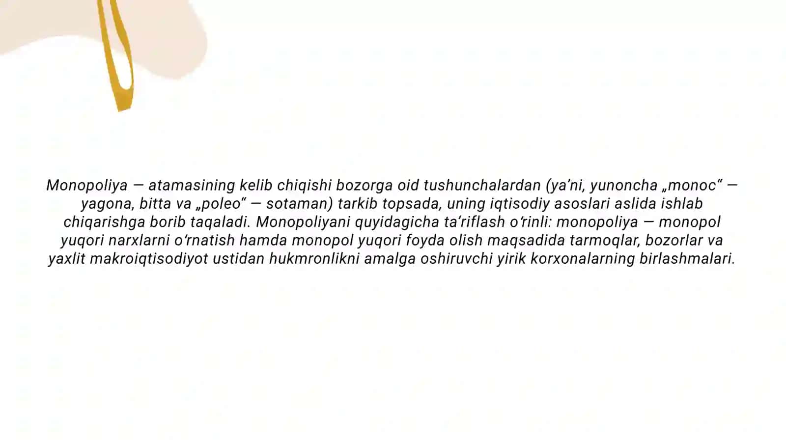 Iqtisodiyotda monopolizmga qarshi siyosat va raqobatni rivojlantirish. 4