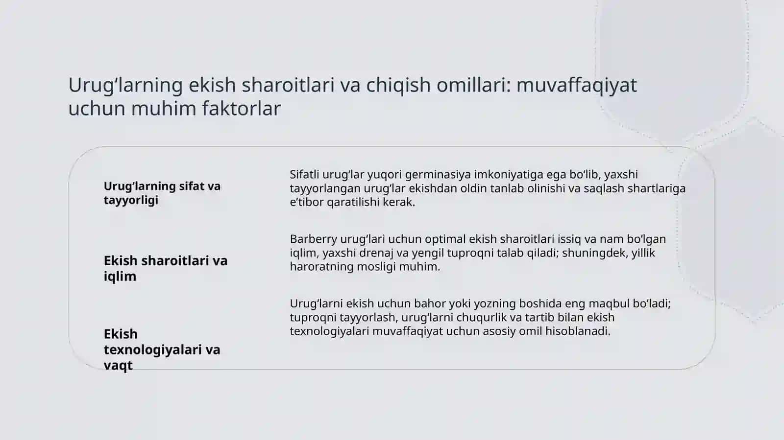 Oʻtkir barikliy sanno oʻsimligi urugʻchiligi va koʻchatchiligi asosiy jarayonlari 4