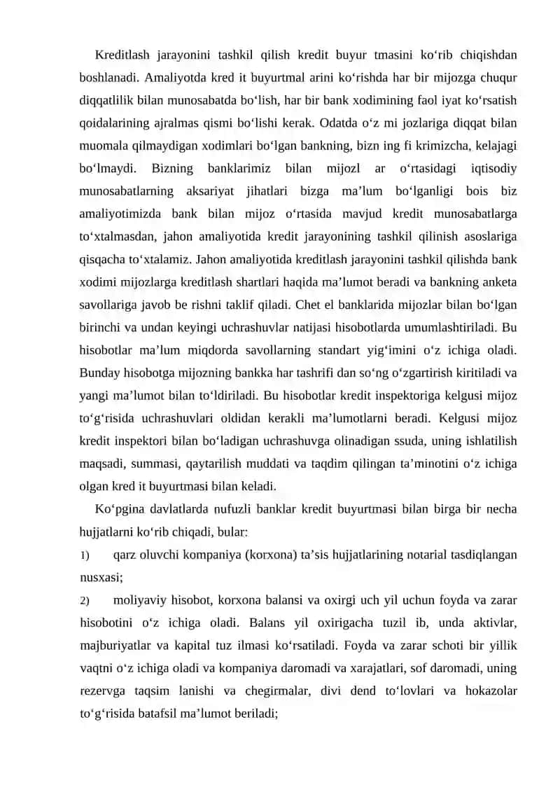 MIJOZNING KREDITGA LAYOQATLILIK KO‘RSATKICHLARI VA ULARNING TAHLILI 4