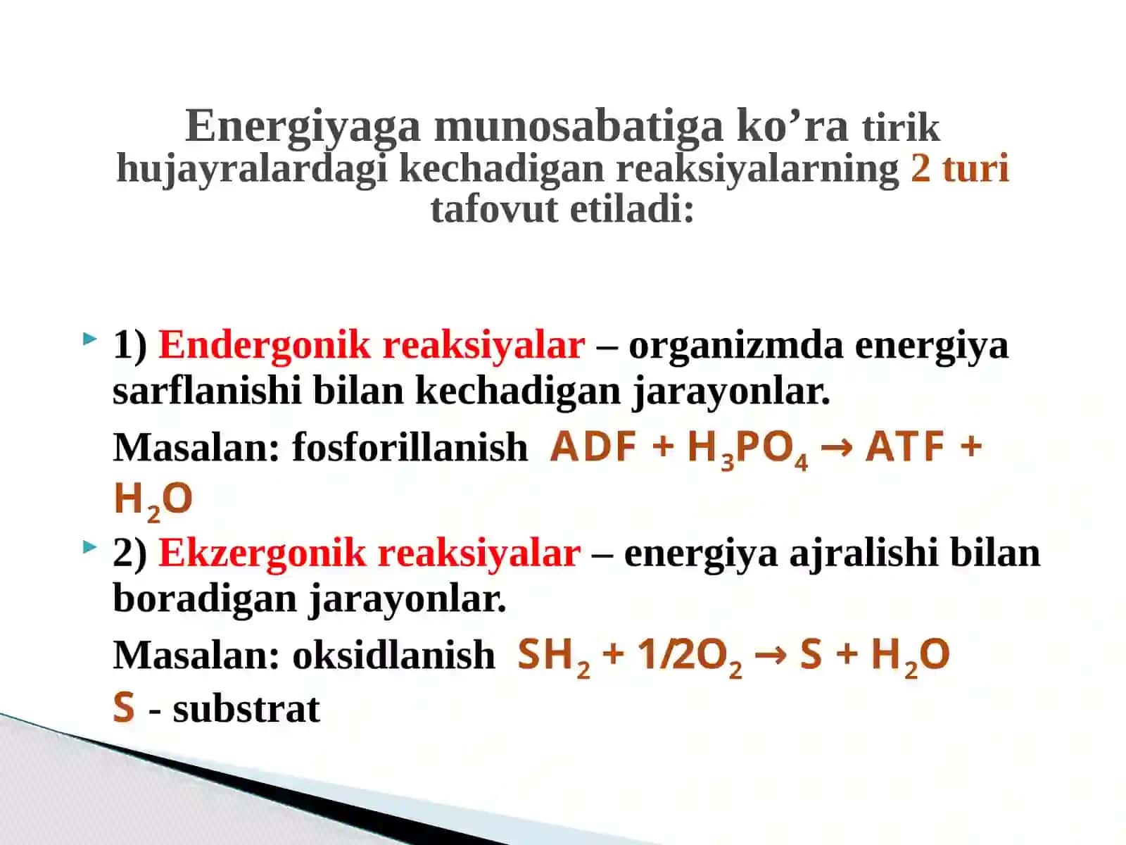 Biologik oksidlanish. 4
