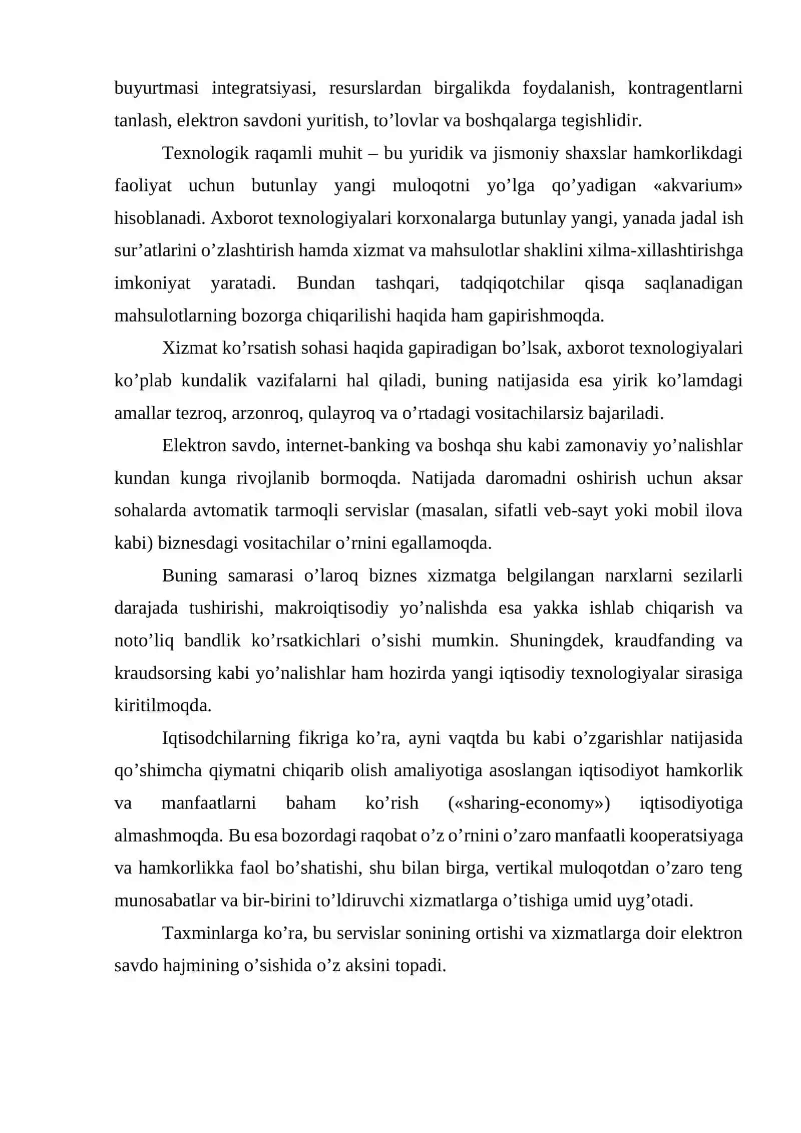 Raqamli iqtisodiyotning afzalliklari 4