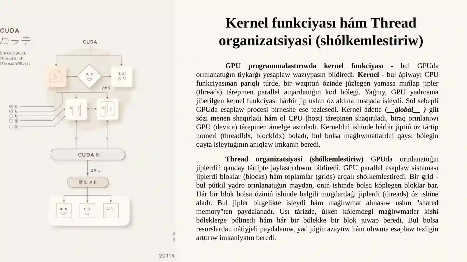 GPU programmasınıń moduli hám onıń dúziliwi. 4