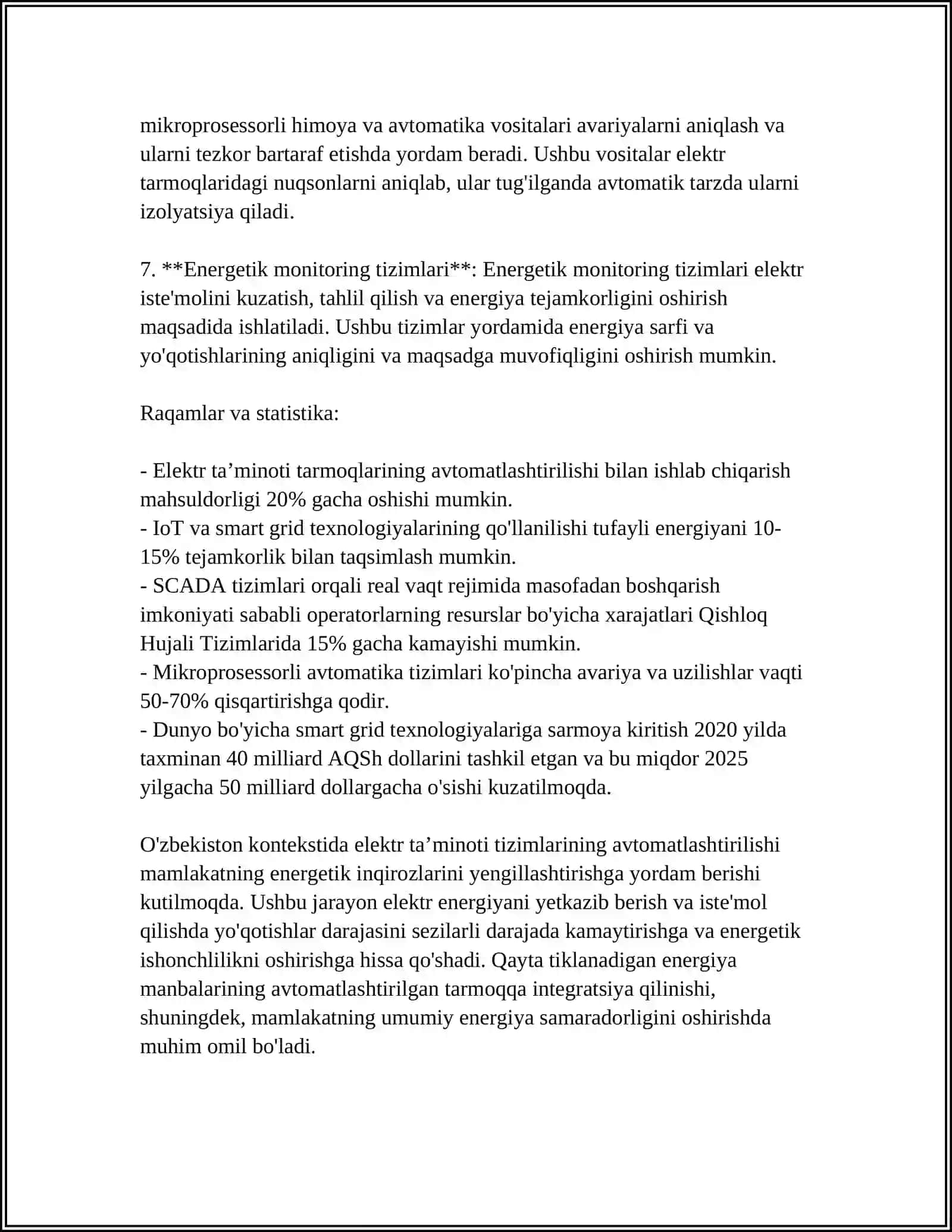 ELEKTR TA'MINOTI BOSHQARISHNING AVTOMATLASHTIRILGAN TIZIMLARINI ISTIQBOLLARI 4