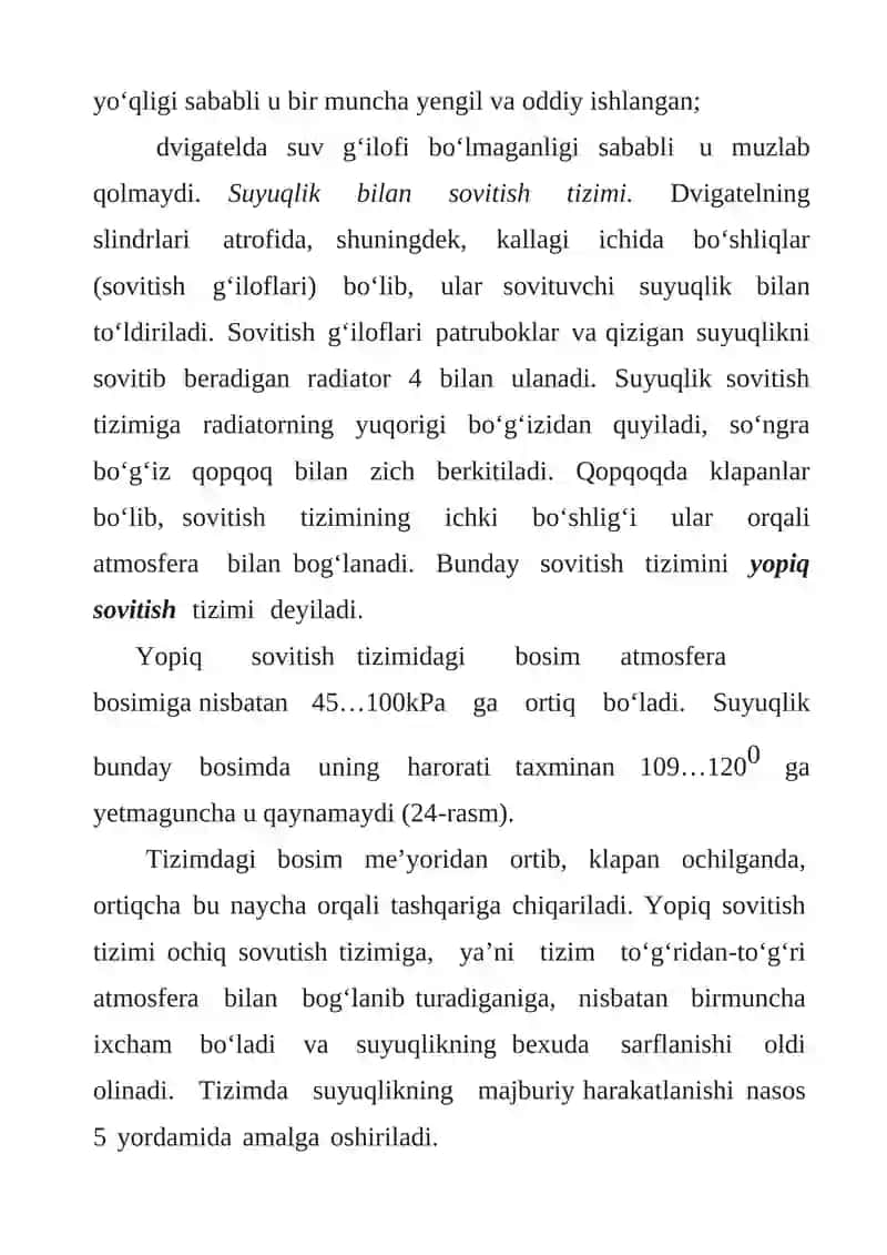 ZAMONAVIY AVTOMOBILLARNING SOVUTISH TIZIMI 4