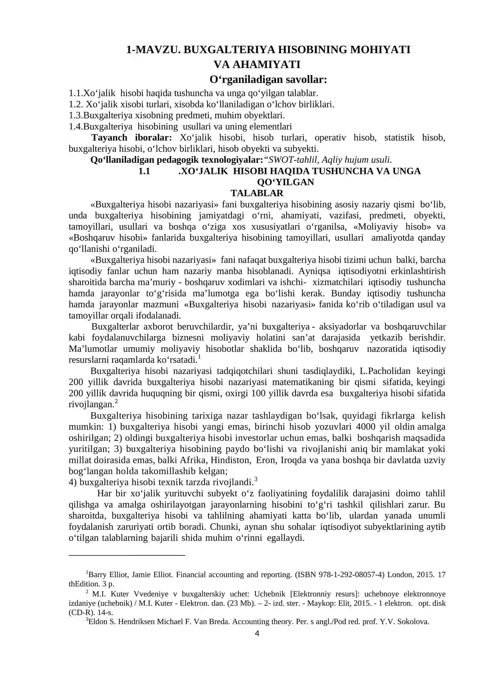 Buxgalteriya hisobi fanidan о‘quv materiallari 4