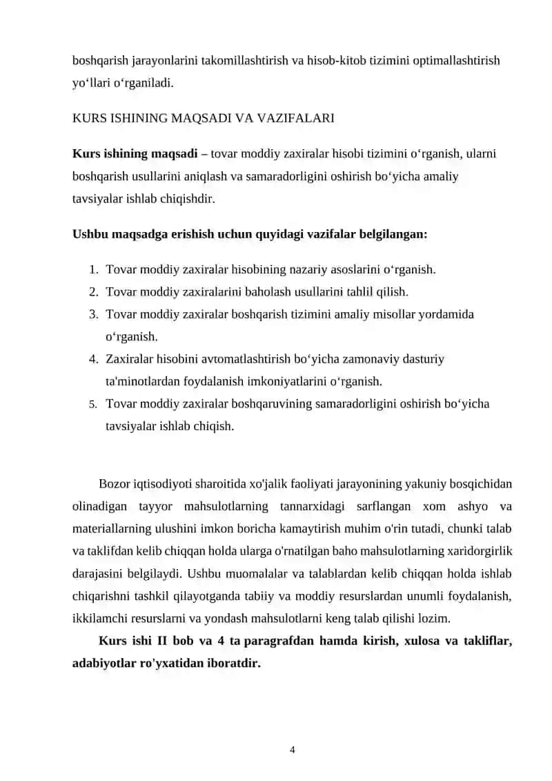 Tovar moddiy zaxiralar hisobi 4