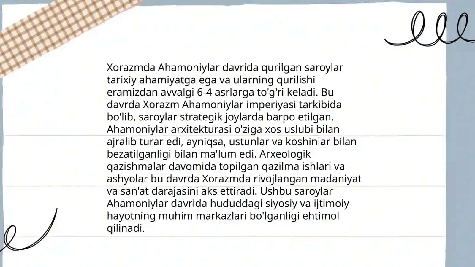 Ahamoniylar davrida Xorazm memoriy obidalari 4