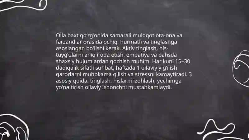 Oilа baxt qo'rg'oni 4