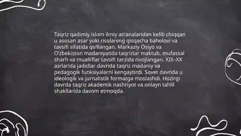 Taqriz va uning turlari 4