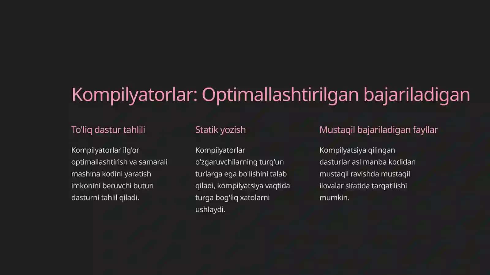 Tarjimonlar va kompilyatorlar 4