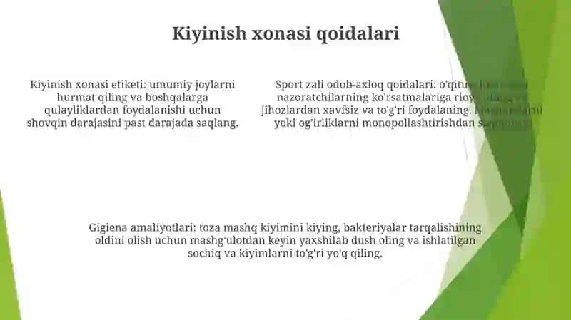 Gimnastika Zallaridan Foydalanish Qoidalari Va Gigeynik Talablar 4
