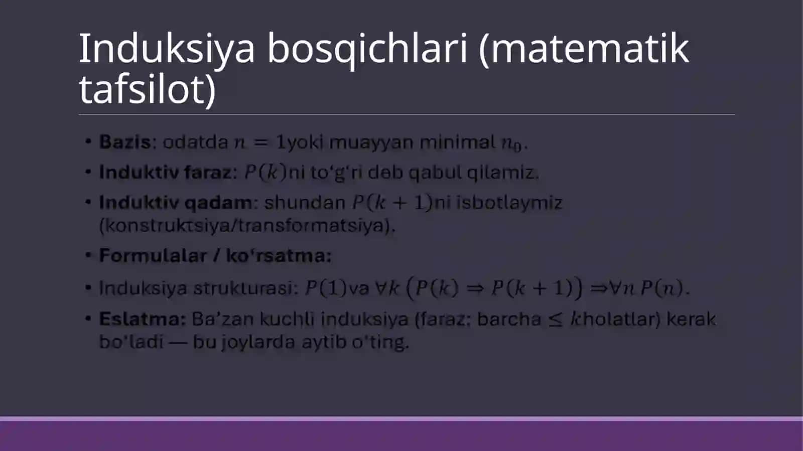 Geometrikisbotlashda matematik induksiyaning tatbiqlari 4