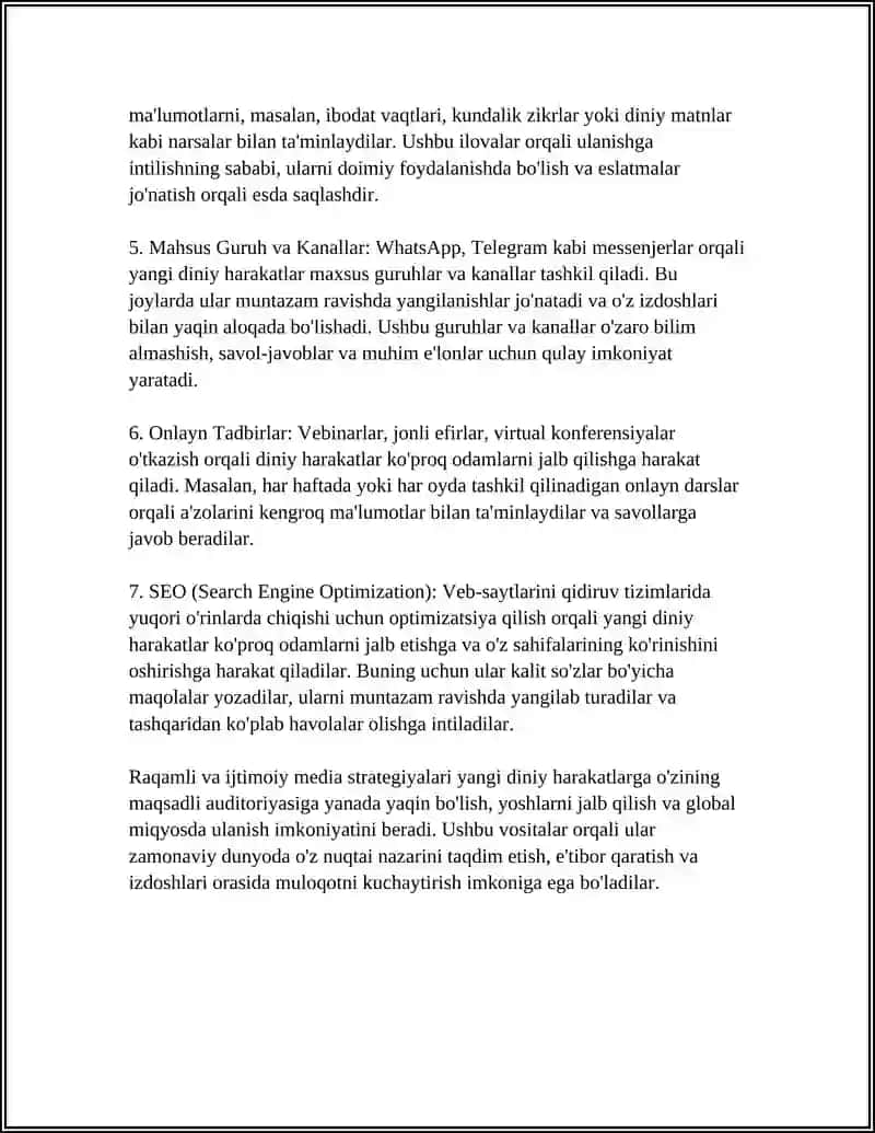 YANGI DINIY HARAKATLARNING ZAMONAVIY FAOLIYAT USLUBLARI 4