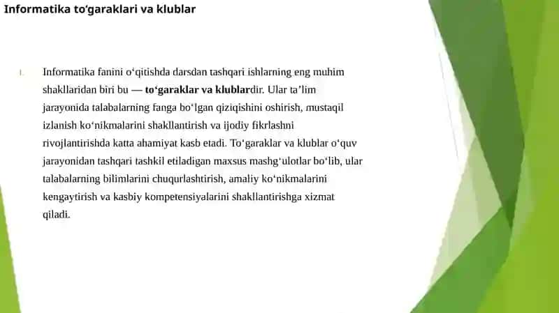 Darsdan tashqari ishlar orqali informatika faniga qiziqishni oshirish 4