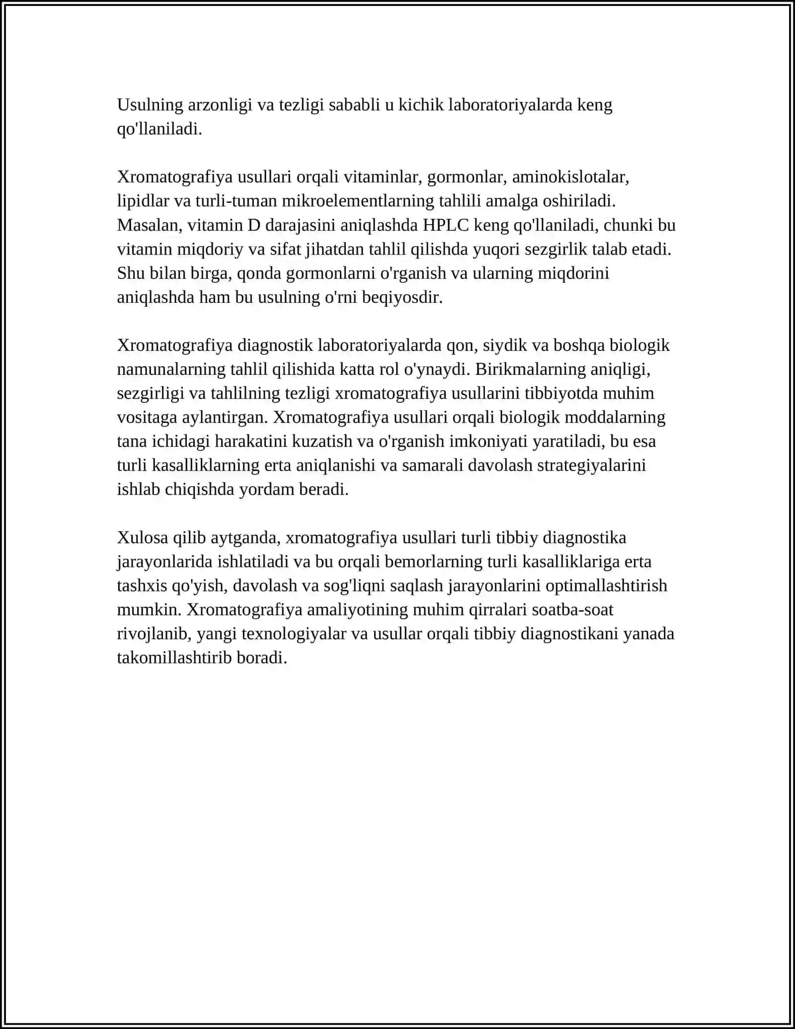 XROMATOGRAFIYANING TIBBIY IZLANISHLARDAGI IMKONIYATLARI 4
