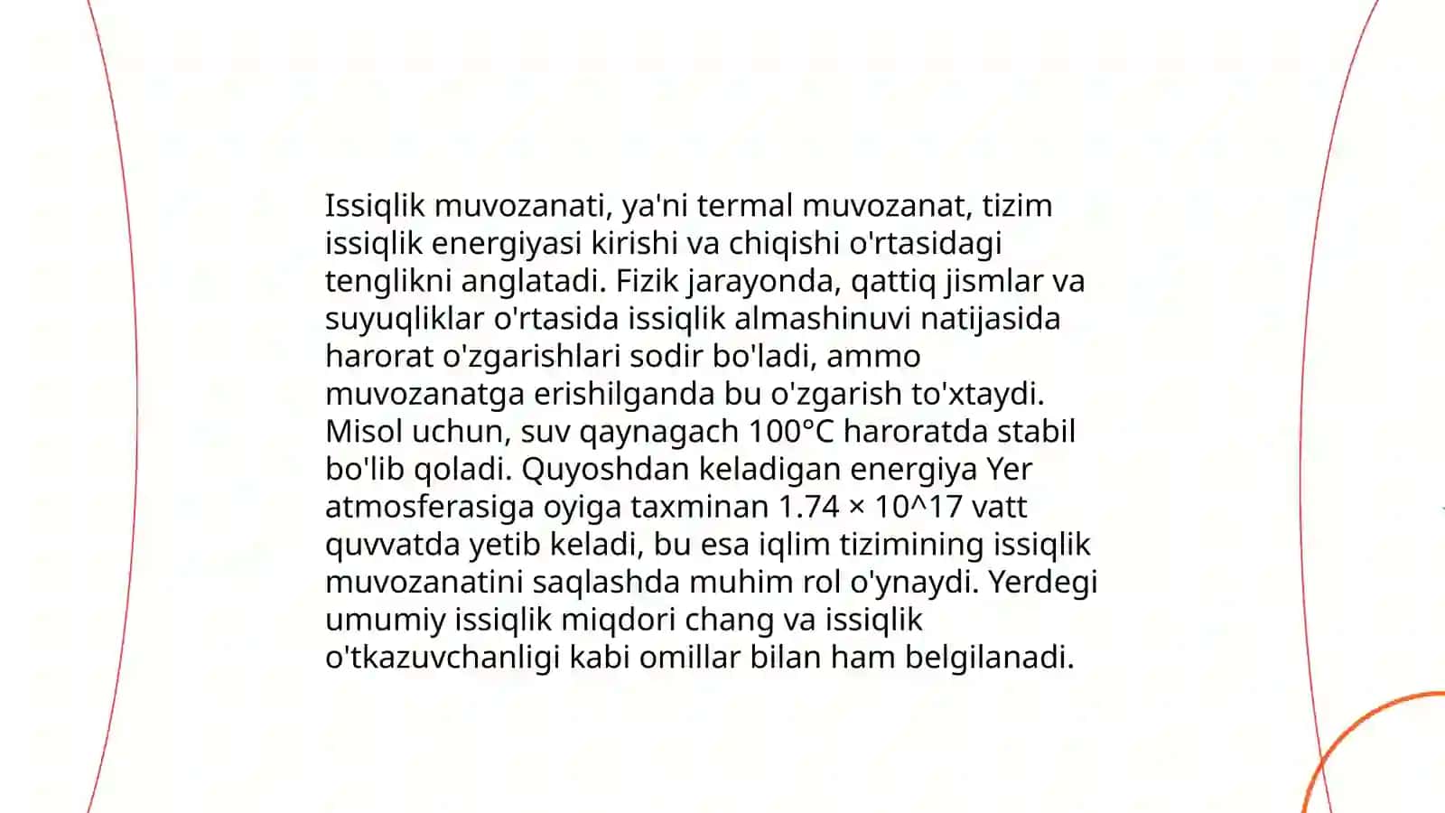 Biologiya. Ichki energiya, issiqlik muvozanati 4