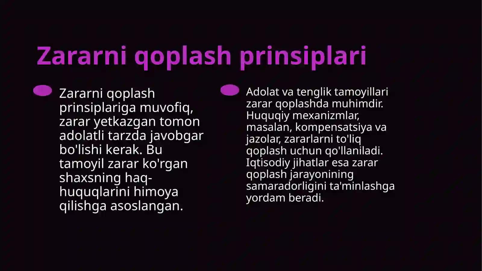 Fuqarolik huquqida zarar va uning qoplanishi 4