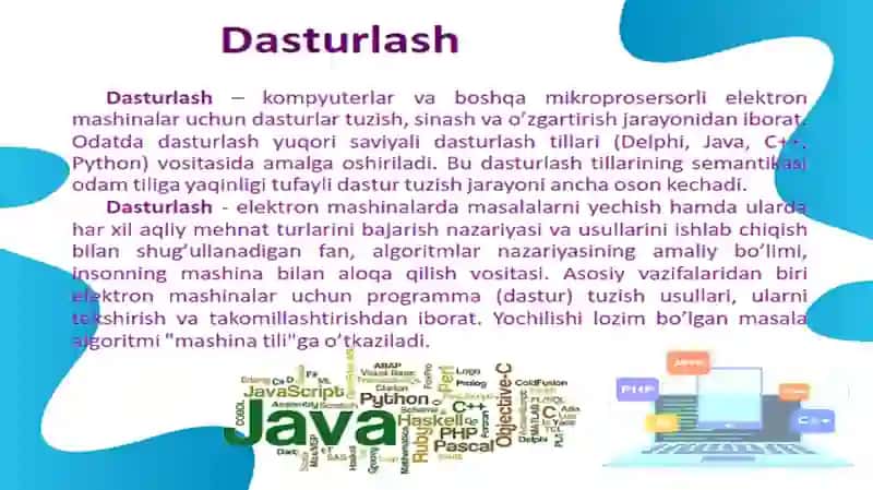 ALGORITMLASH VA DASTURLASHNING ASOSIY TUSHUNCHALARI 4