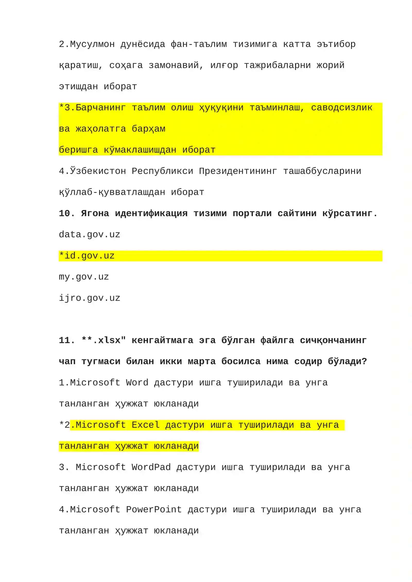 ijtimoiy himoya argos savol javobi 4