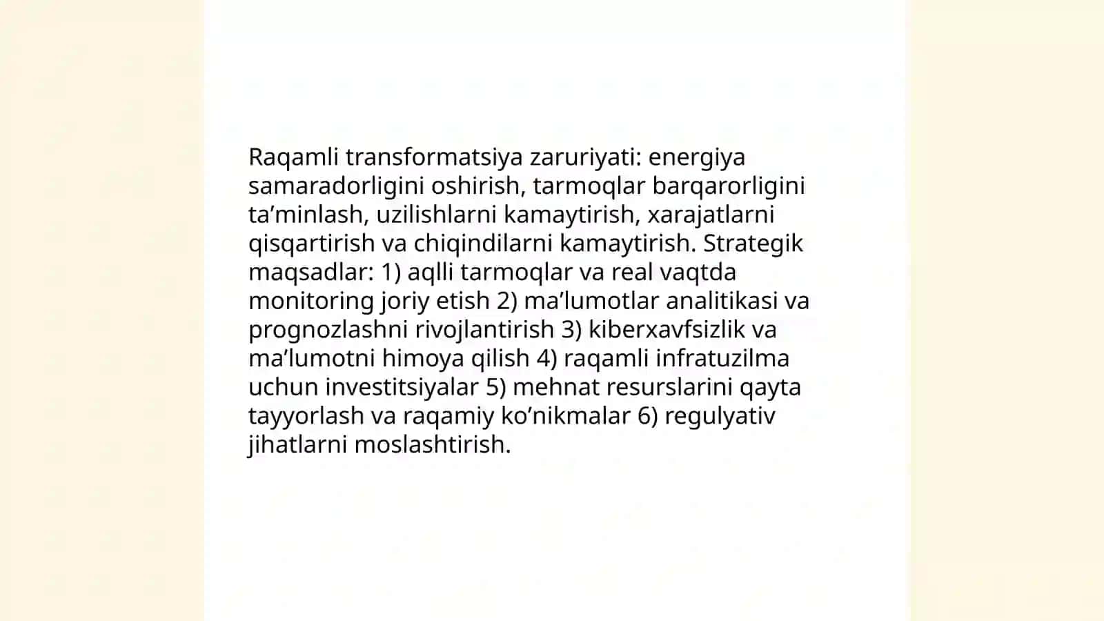An'anaviy energetikadan raqamli energetikaga oʻtish 4