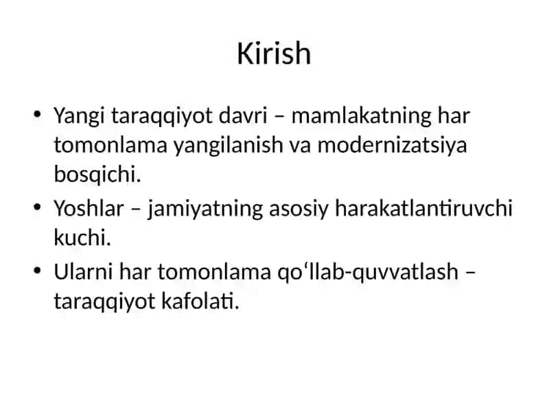 Yangi taraqqiyot davridayoshlarniijtimoiyrivojlantirish 4