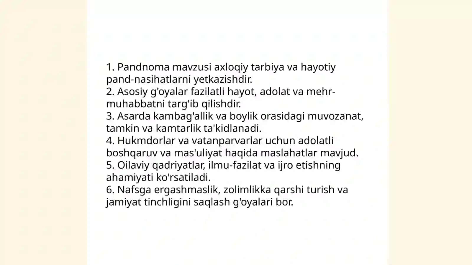Pandnoma asari haqida 4