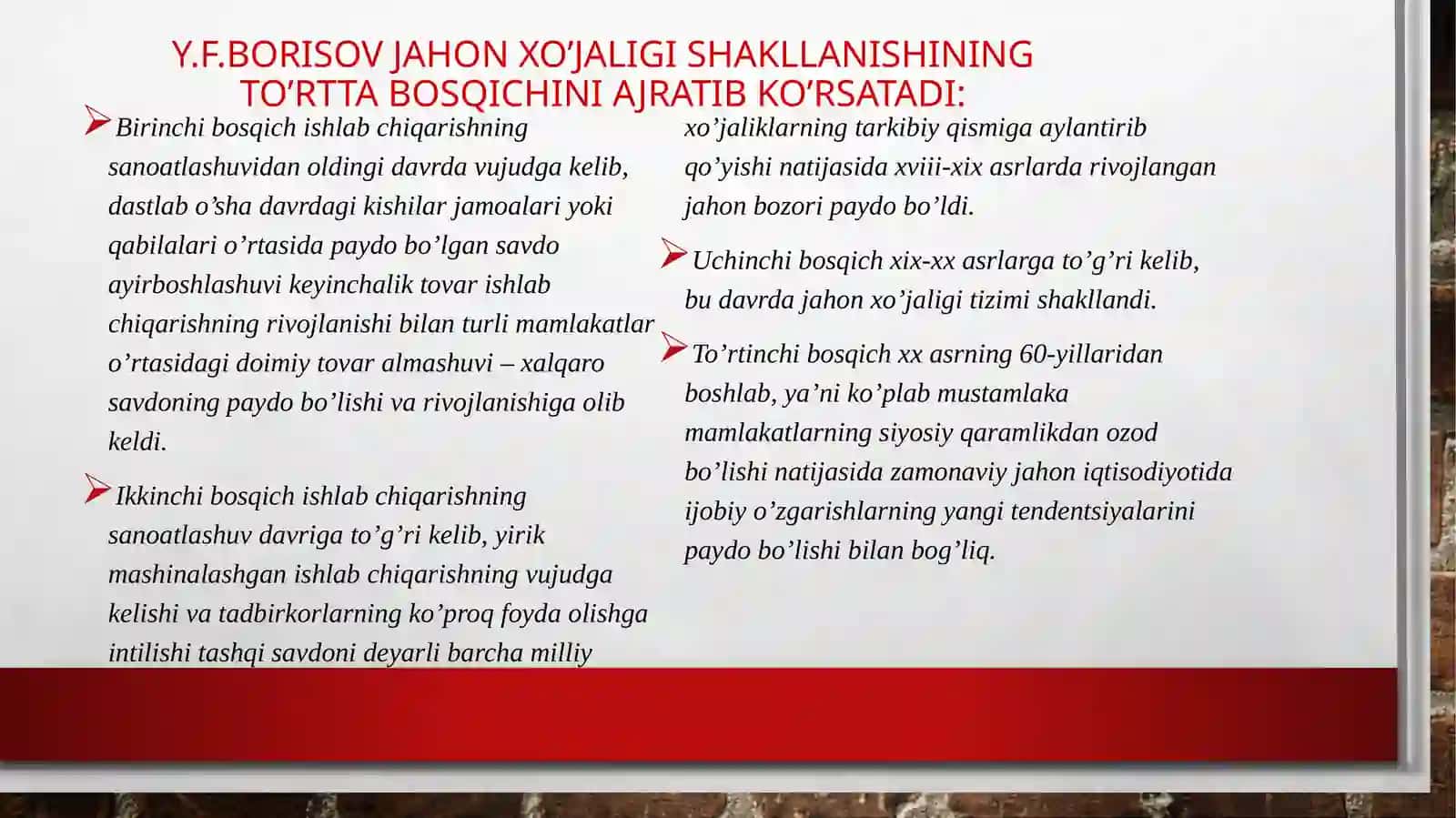 Jahon xo’jaligi va uning shakllanishi 4