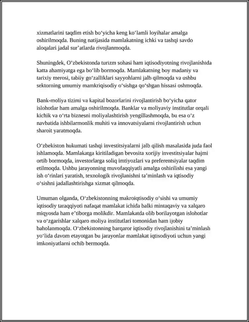 O'ZBEKISTONNING IQTISODIY TARAQQIYOTI 4