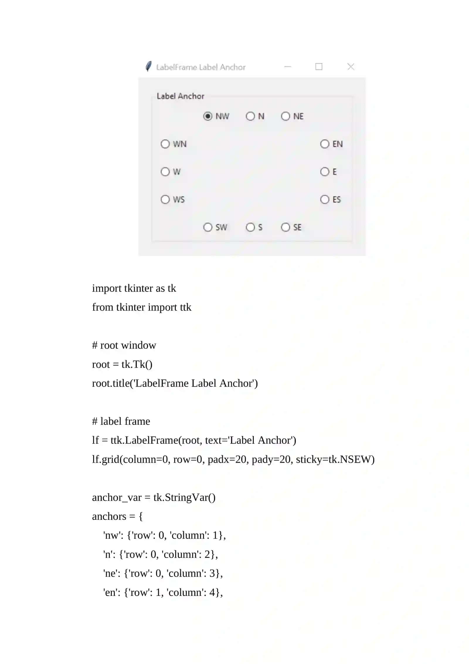 Tkinter LabelFrame 4