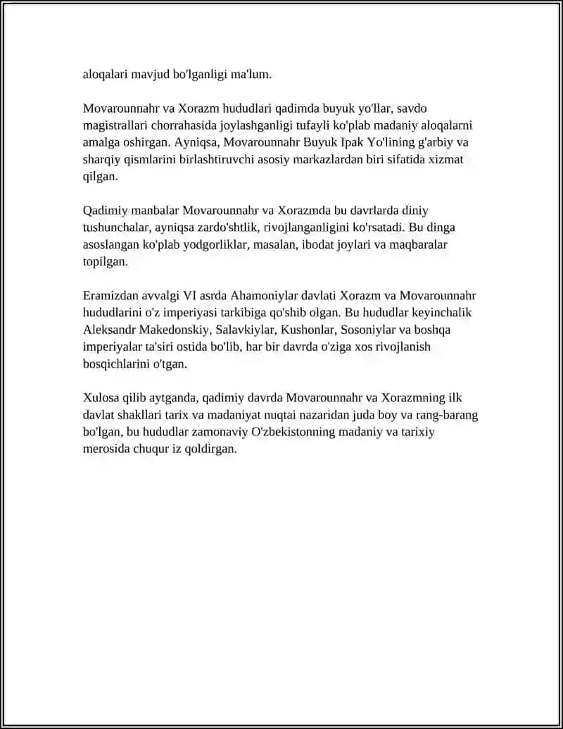 OʻZBEK DAVLATCHILIGINING TARIXIY BOSQICHLARI 4