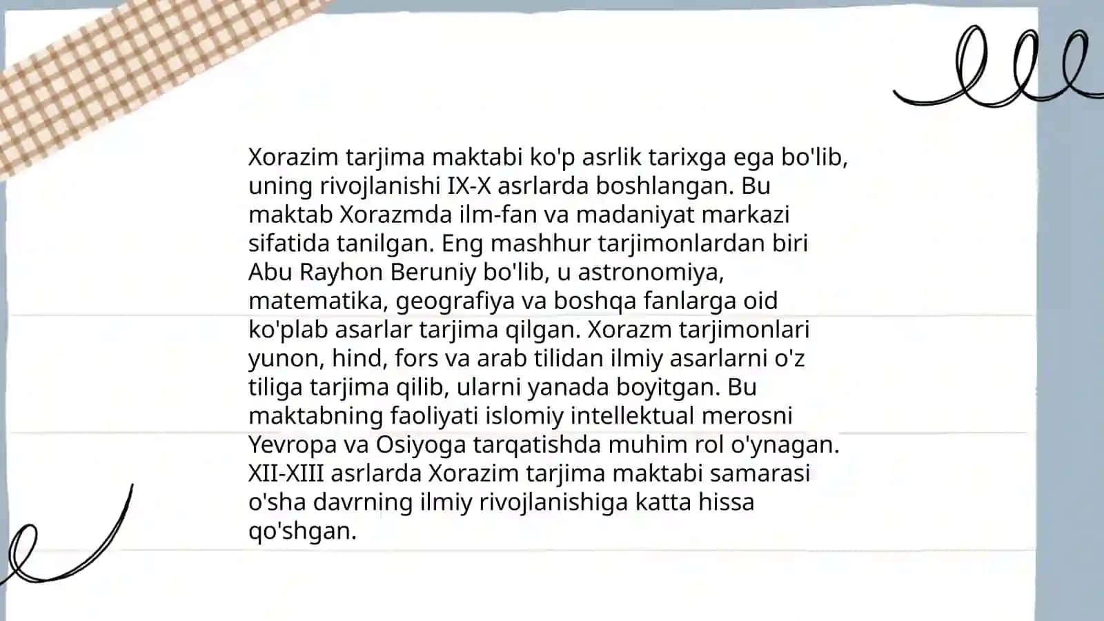 Xorazim tarjima maktabi va unda ijod qilgan tarjimonlar 4