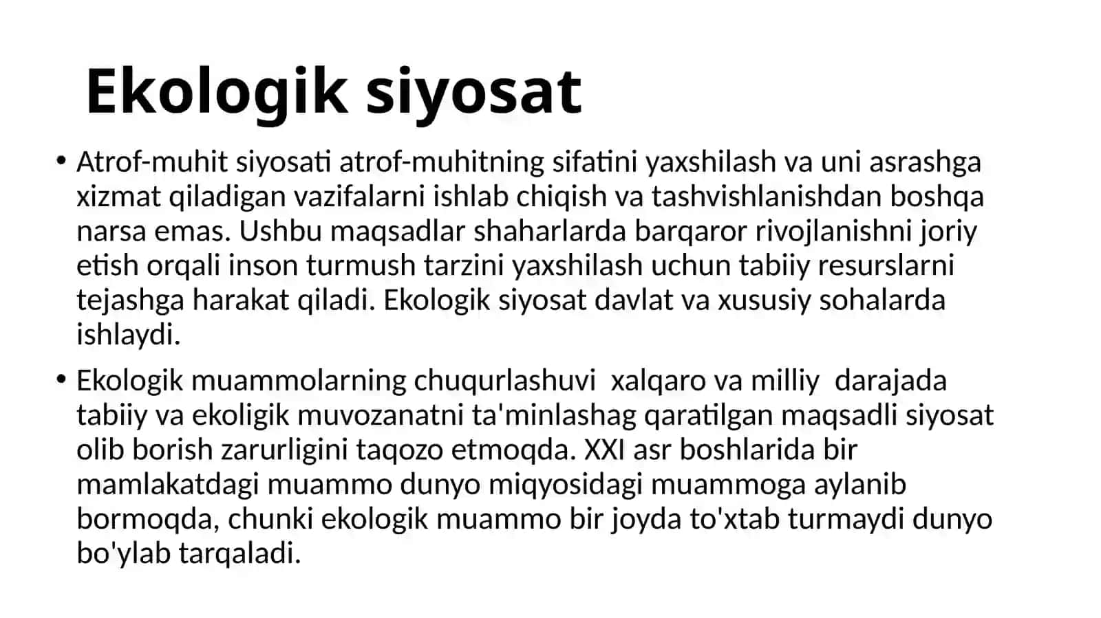 Ekologik siyosat 4