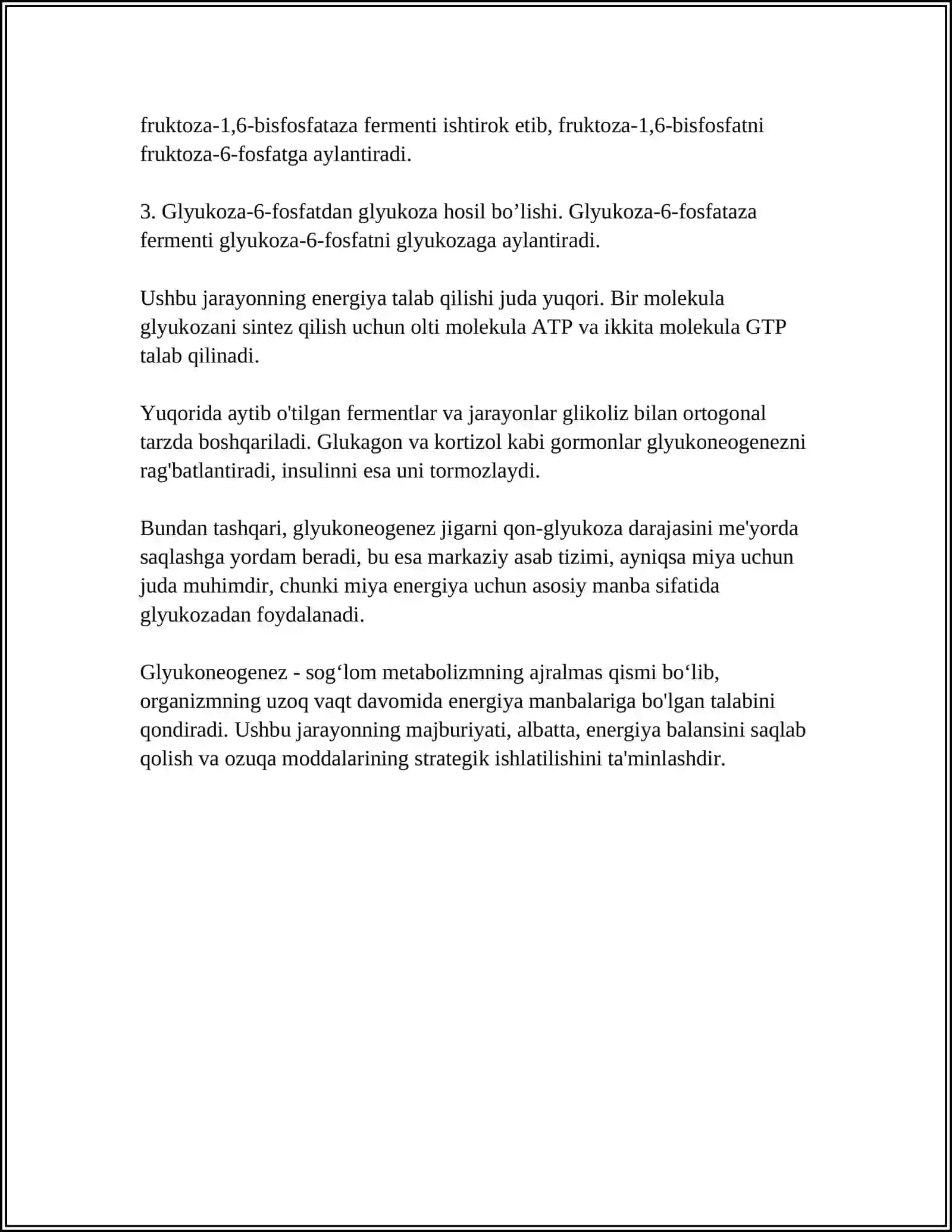 GLYUKONEOGENEZ 15 LIST 4