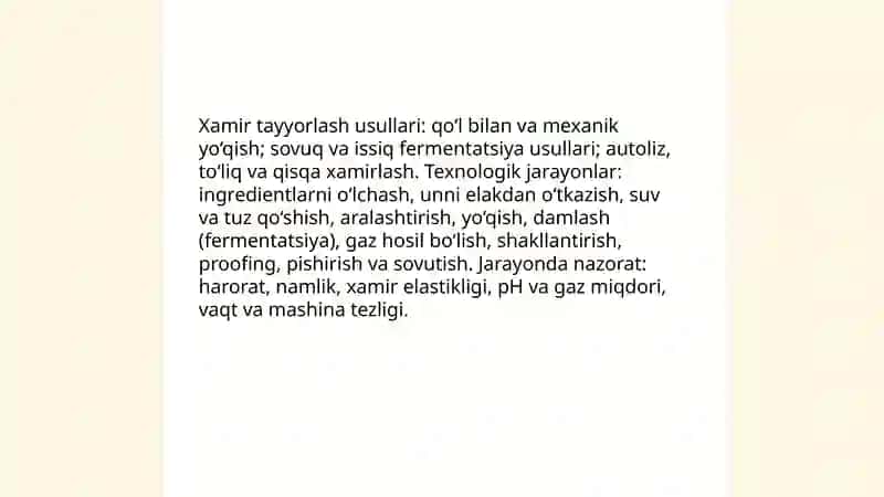 Non mahsulotlarini ishlab chiqarish texnologiyasi 4