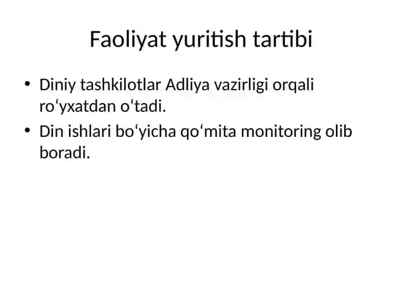 Oʻzbekistonda faoliyat yurituvchi diniy tashkilotlar 4