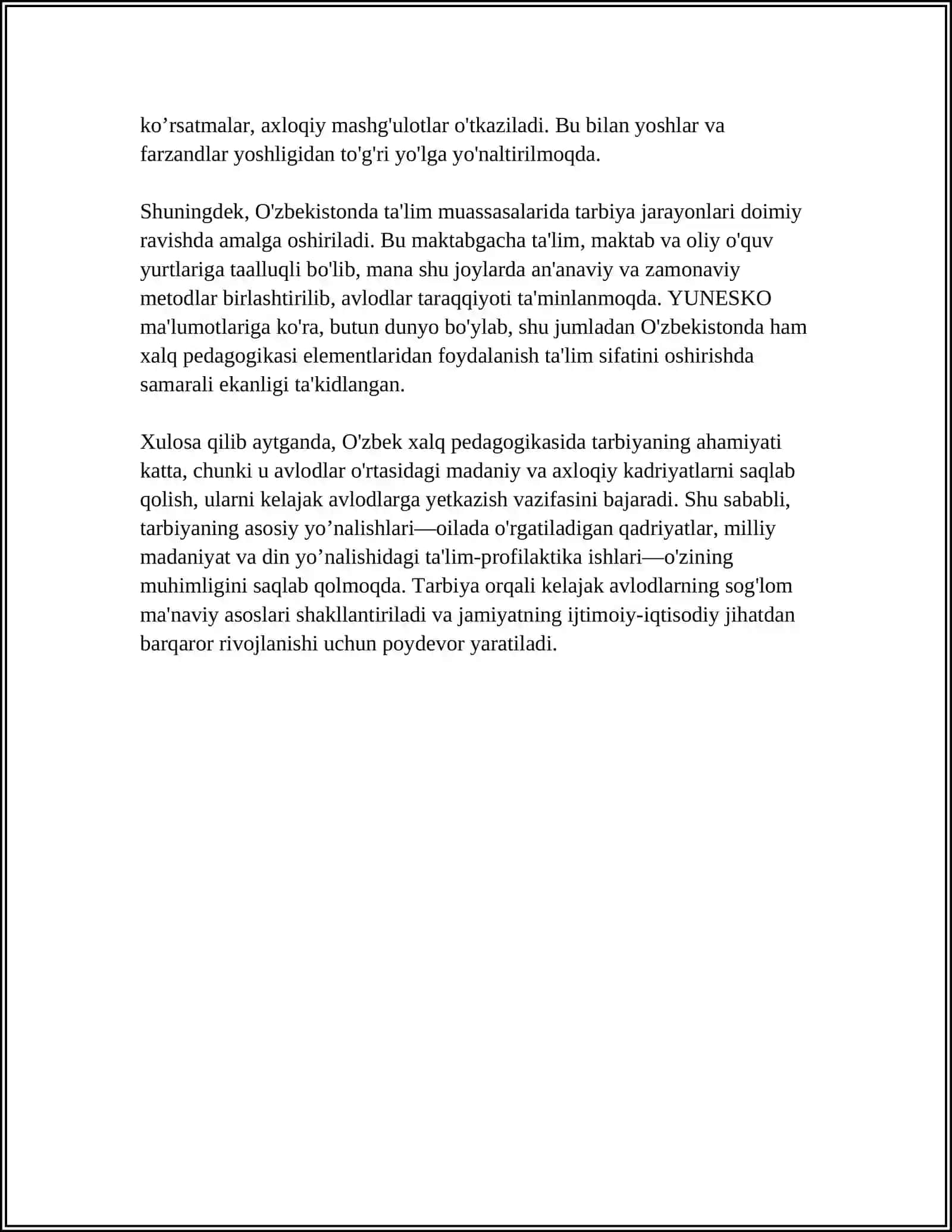OʻZBEK XALQ PEDAGOGIKASI VA ISLOM TALIMOTIDA IJTIMOIY PEDAGOGIK GʻOYALAR 4