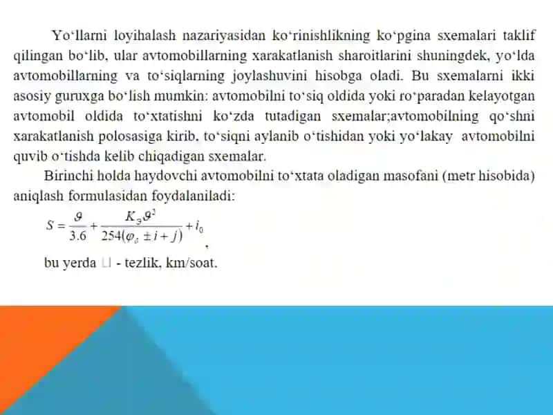 Avtomobil yoʻllarida koʼrinish masofasini aniqlash 4
