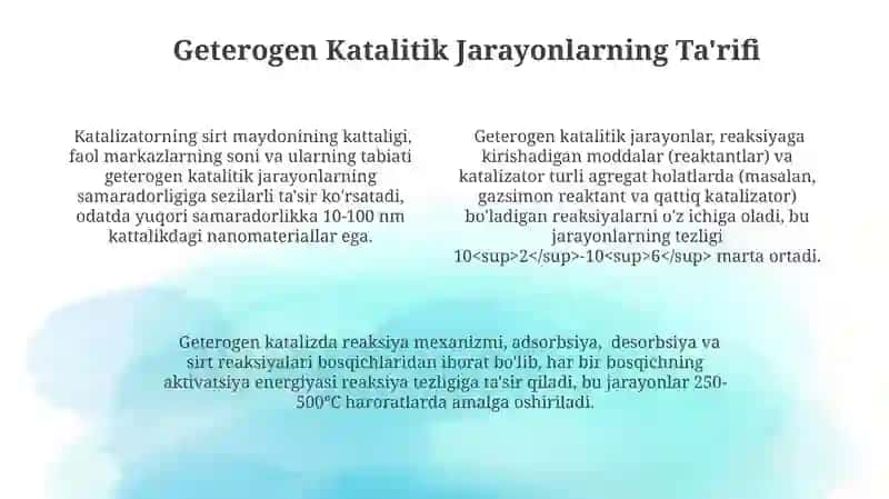 Geterogen va katalitik jarayonlar 4