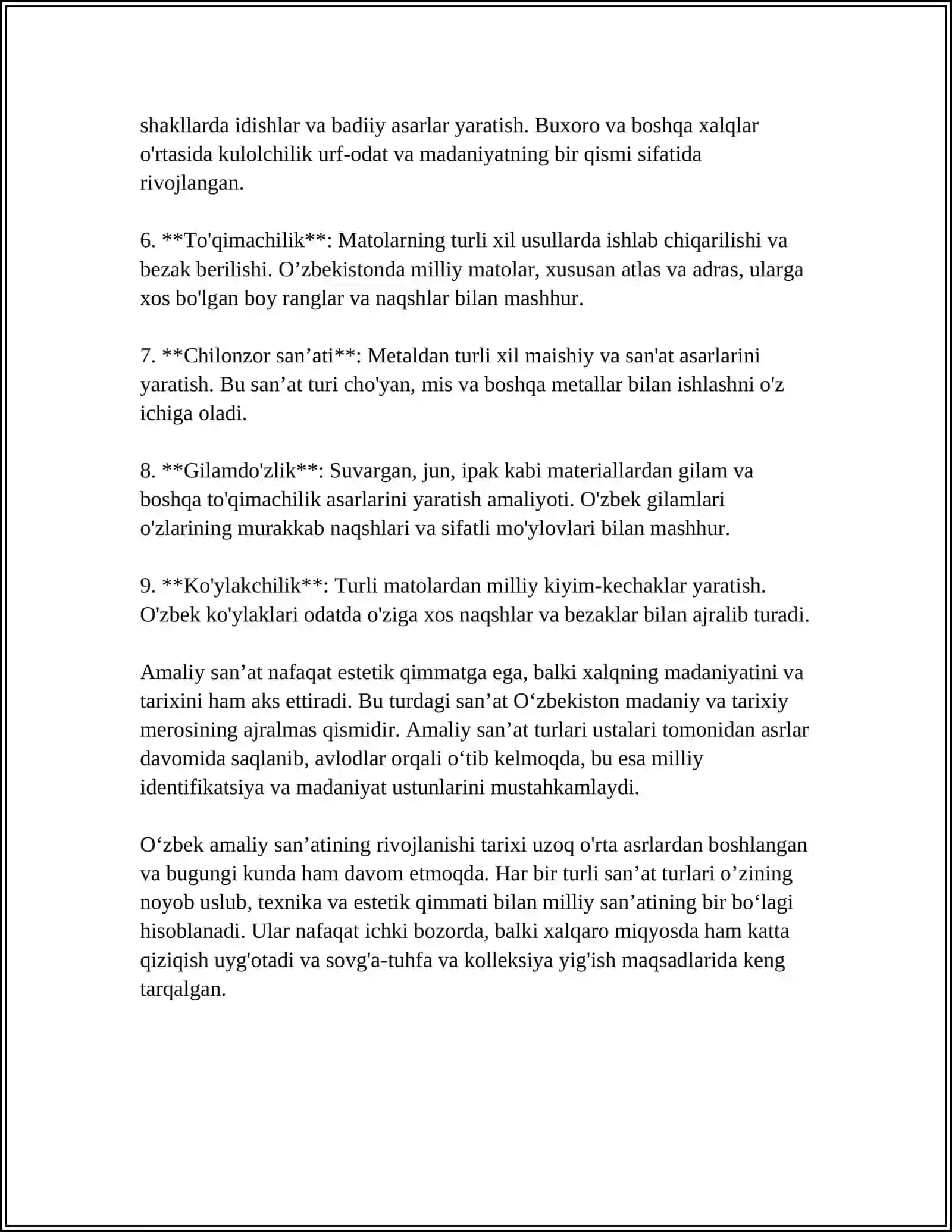 AMALIY SANʼAT VA UNING TURLARI. NAQQOSHLIK SAN’ATI HAQIDA MA’LUMOT. RANGSHUNOSLIK VA BO’YOQLARDAN FOYDALANISH TEXNOLOGIYASI 4