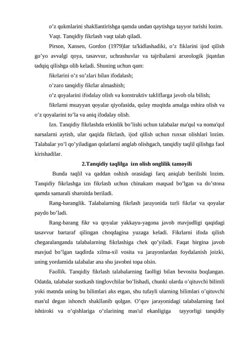 Tanqidiy o'qish va samarali amalga oshirish omillari 4