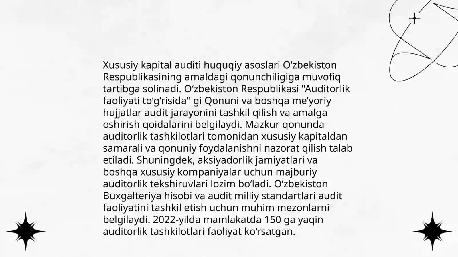 Xususiy kapital auditini oʻtqazish tartibi 4